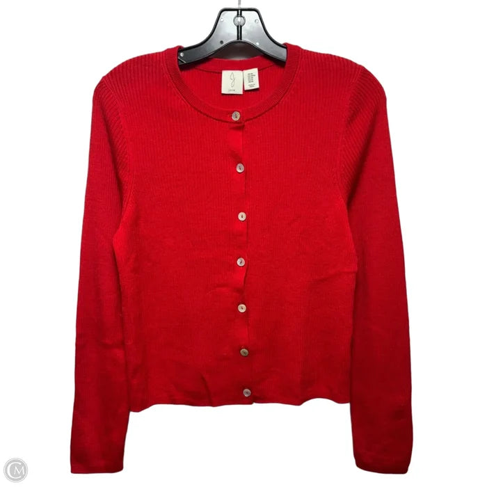 Ribbed Sweater Cardigan By Joie In Red, Size: M