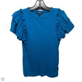 Ribbed Top Short Sleeve By Express In Blue, Size: M