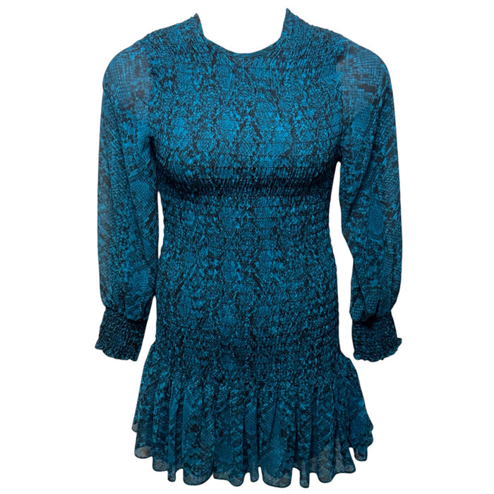 Roisin Dress Designer By Misa In Teal Snake, Size: M