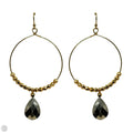 Round Gold Tone Dangle Earrings