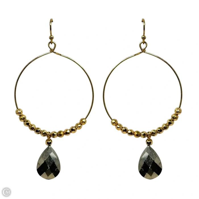 Round Gold Tone Dangle Earrings