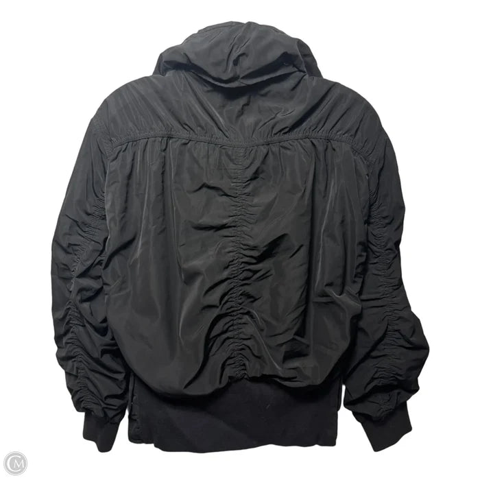 Ruched Packable Hood Athletic Jacket By Athleta In Black, Size: Xxs