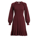 Ruffle Wool Blend Midi Sweater Dress By Pearl by Lela Rose In Purple, Size: M