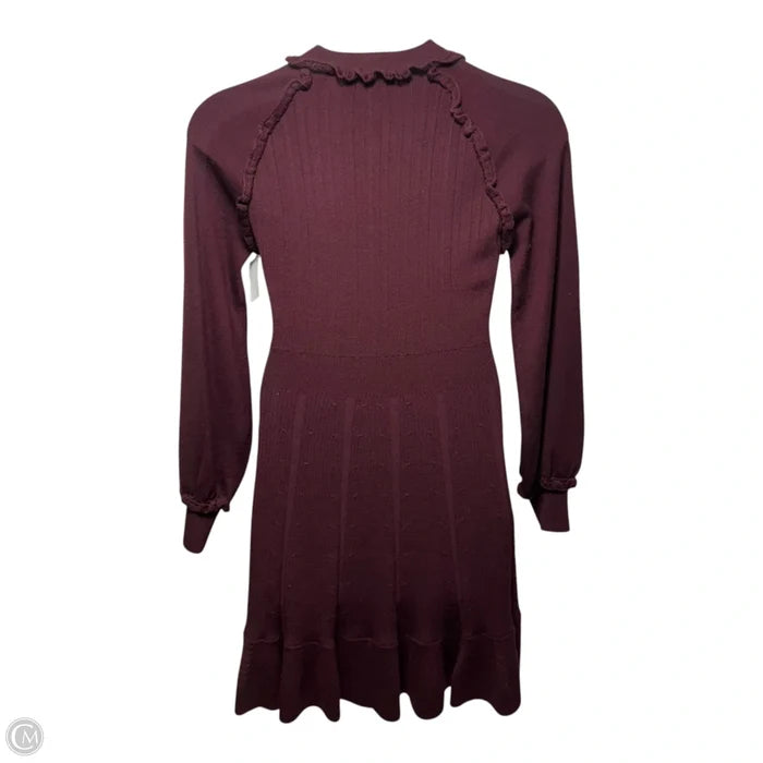 Ruffle Wool Blend Midi Sweater Dress By Pearl by Lela Rose In Purple, Size: M