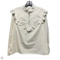 Ruffle Zip Top Long Sleeve By Moelleux In Cream, Size: M