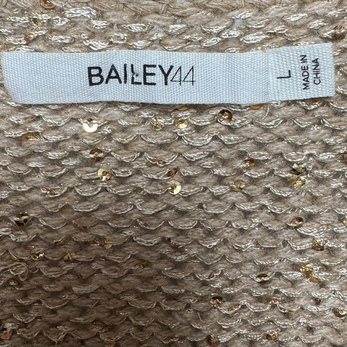 Sequin Sweater Cardigan By Bailey 44 In Gold & Tan, Size: L