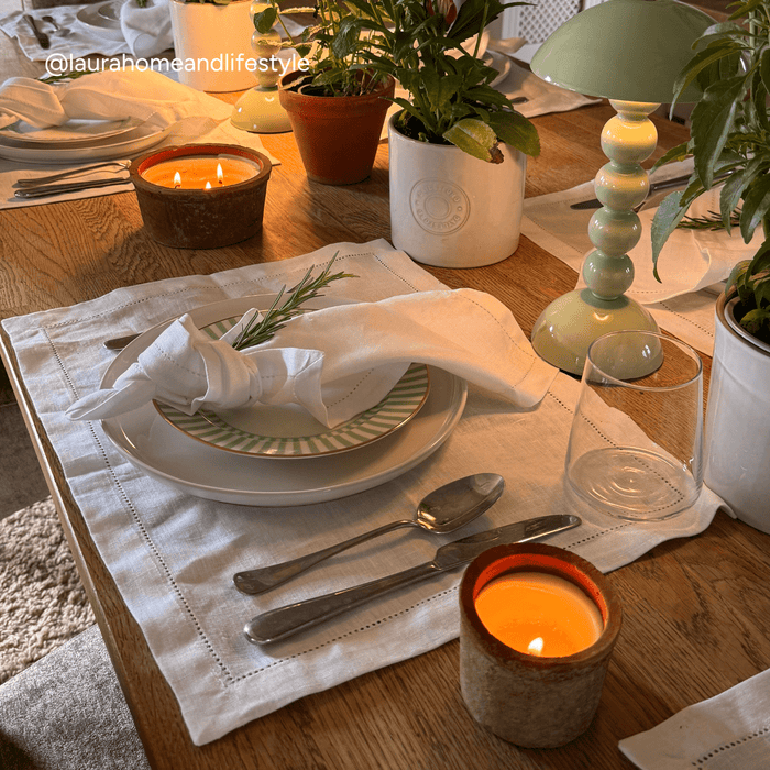 Set of 2 Hemstitch Linen Place Mats