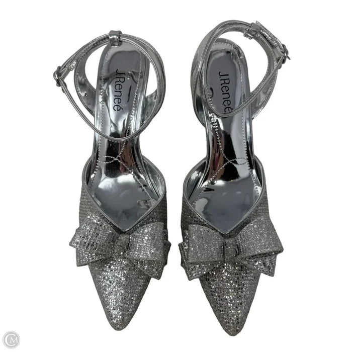 Shanaya Glitter Pump Shoes Heels Kitten By J Renee In Silver, Size: 11