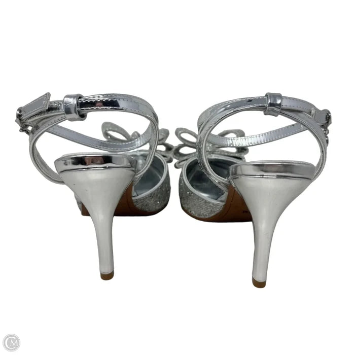 Shanaya Glitter Pump Shoes Heels Kitten By J Renee In Silver, Size: 11
