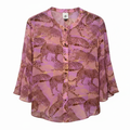 Sheer Cheetah Top 3/4 Sleeve By Cabi In Animal Print, Size: M