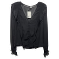 Sheer Top Long Sleeve By H&m In Black, Size: 6