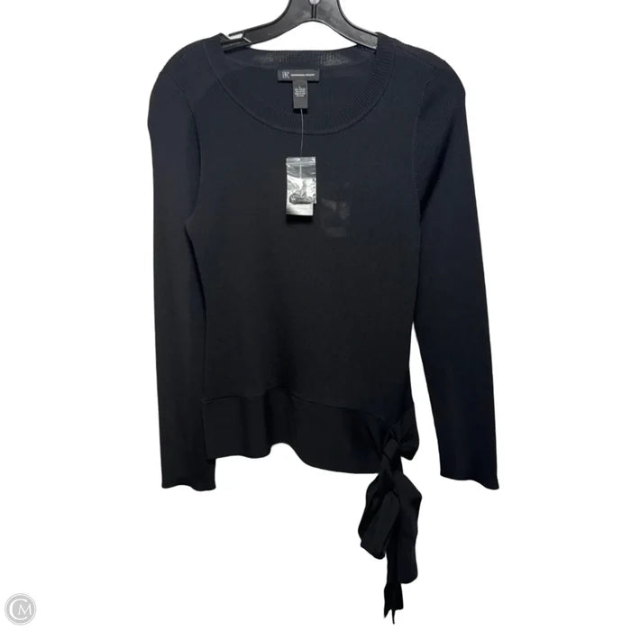 Side Tie Ribbed Sweater By International Concepts In Black, Size: L