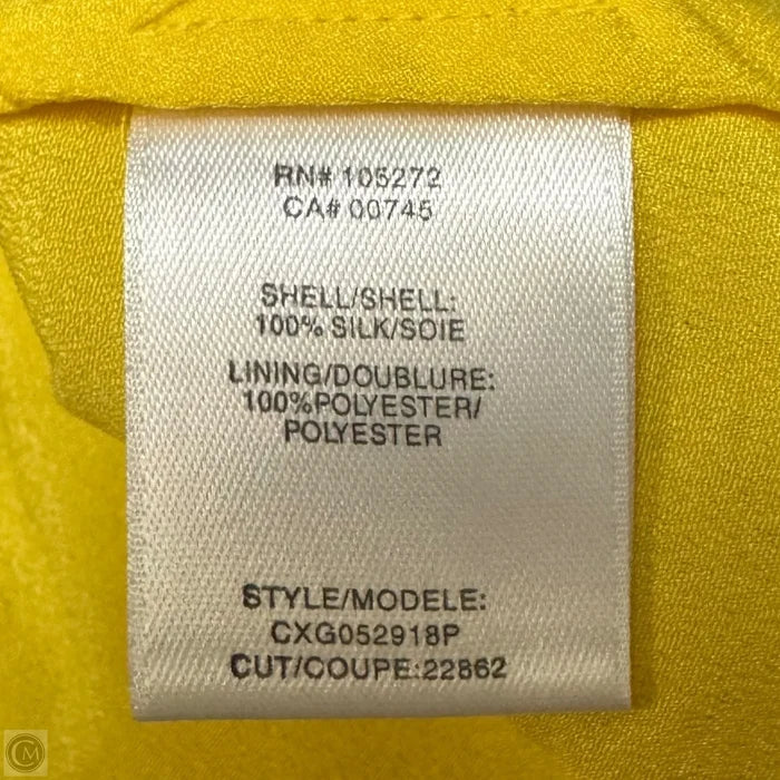 Silk A-Line Dress Designer By Halston In Yellow, Size: 4