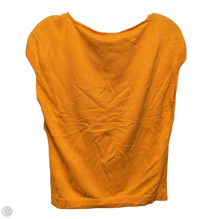 Silk Blend Knit Sleeveless Top By Lauren By Ralph Lauren In Orange, Size: M