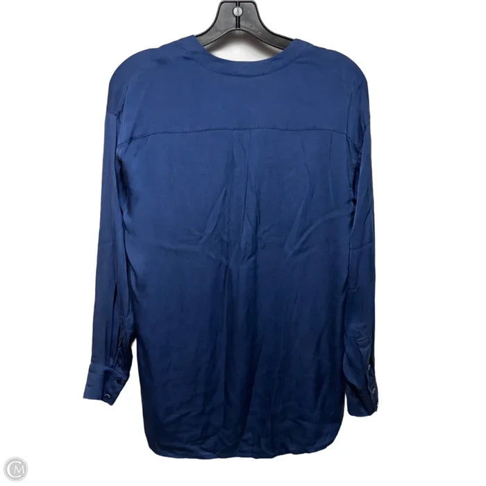 Silk Blend Top Long Sleeve By Vince In Blue, Size: S