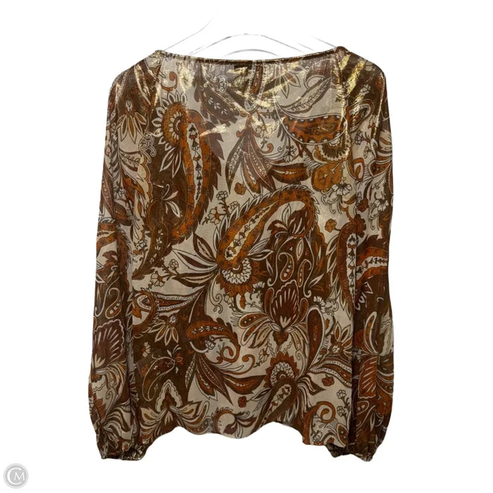 Silk-Metallic Arabella Blouse Long Sleeve By Retrofete In Multi-colored, Size: M