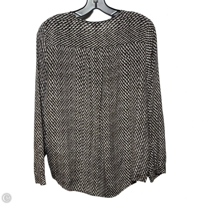 Silk Top Long Sleeve By Joie In Geometric Pattern, Size: M