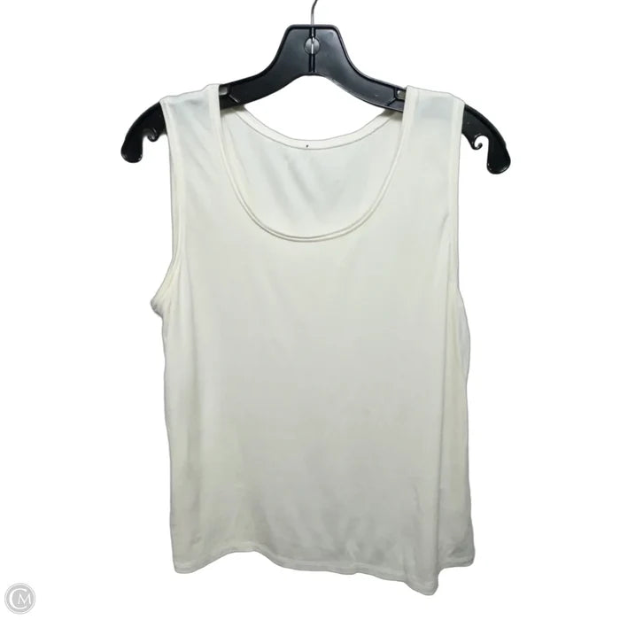 Silk Top Sleeveless By Eileen Fisher In Cream, Size: S ESTIMATED