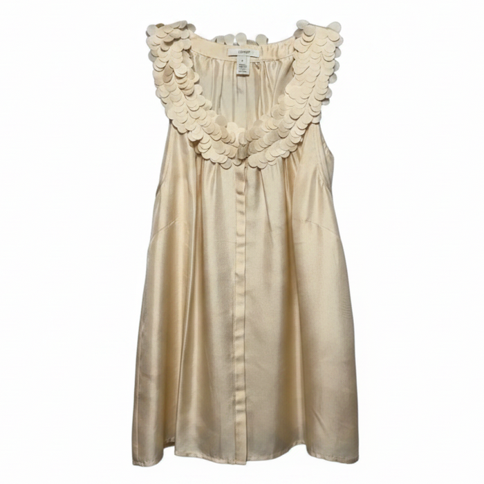 Silk Top Sleeveless By J. Crew In Beige, Size: 4