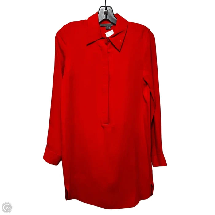 Silk Tunic Long Sleeve By Vince In Orange, Size: 4