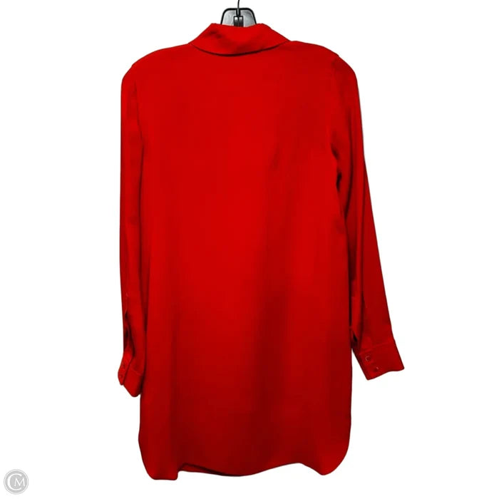 Silk Tunic Long Sleeve By Vince In Orange, Size: 4