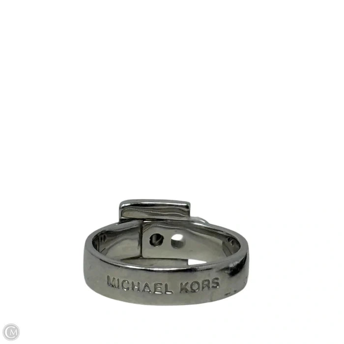 Silver Tone Belt Band Ring By Michael By Michael Kors, Size: 7