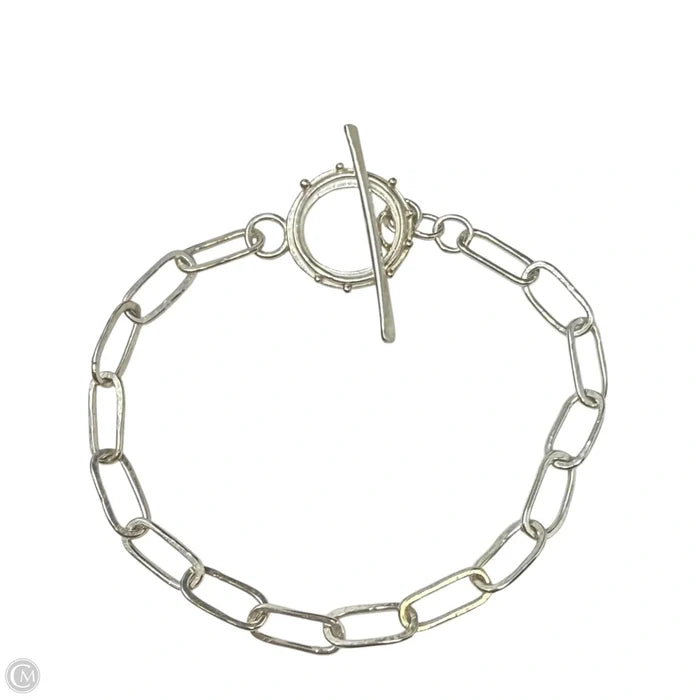 Silver Tone Paperclip Chain Toggle Bracelet