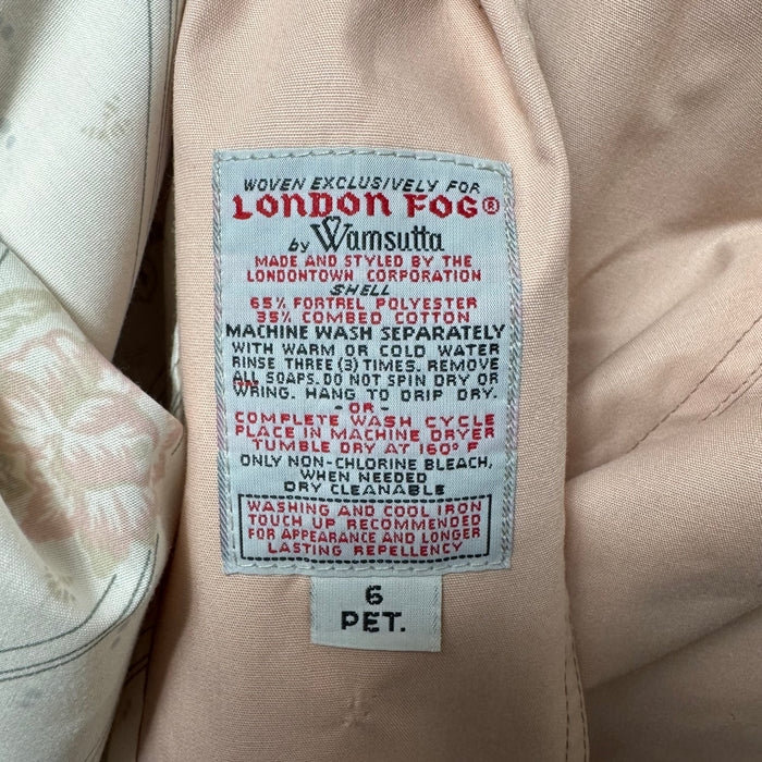 Single Breasted Trench Coat By London Fog In Pink, Size: 6 PETITE