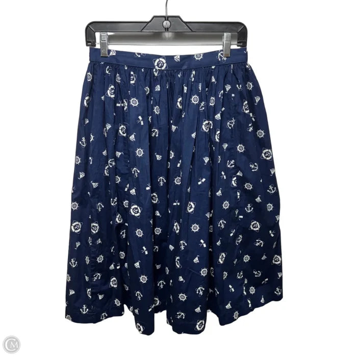 Skirt Midi By Magnolia Place In Blue & White, Size: M