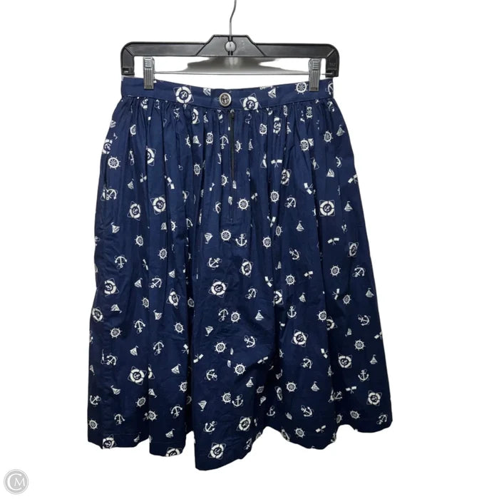 Skirt Midi By Magnolia Place In Blue & White, Size: M