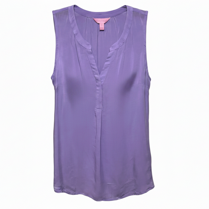 Sleeveless Stacey Top Designer By Lilly Pulitzer In Lilac Verbena, Size: XS