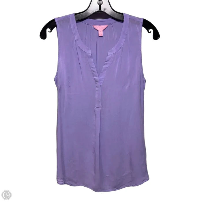 Sleeveless Stacey Top Designer By Lilly Pulitzer In Lilac Verbena, Size: XS