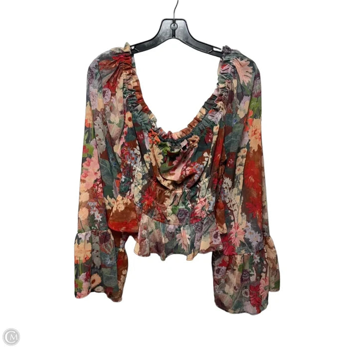 Smocked Puff-Sleeve Blouse By Hutch X Anthropologie In Floral Print, Size: M