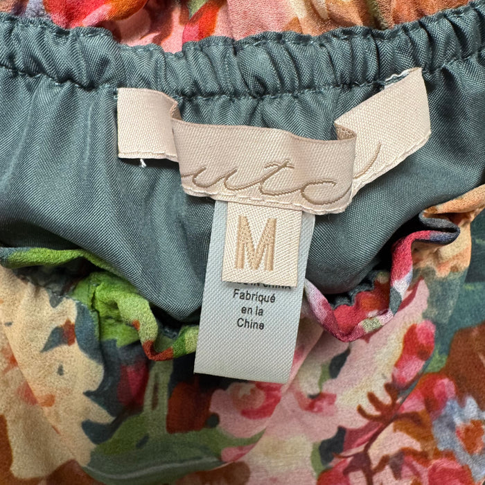 Smocked Puff-Sleeve Blouse By Hutch X Anthropologie In Floral Print, Size: M