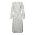 Smocked Ruffle-Shoulder Midi Dress By Madewell In Inkbrush Dots Pattern, Size: S