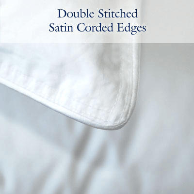 double stitched satin corded edges