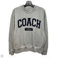 Sporty Boyfriend Sweatshirt Designer By Coach In Grey & Navy, Size: S