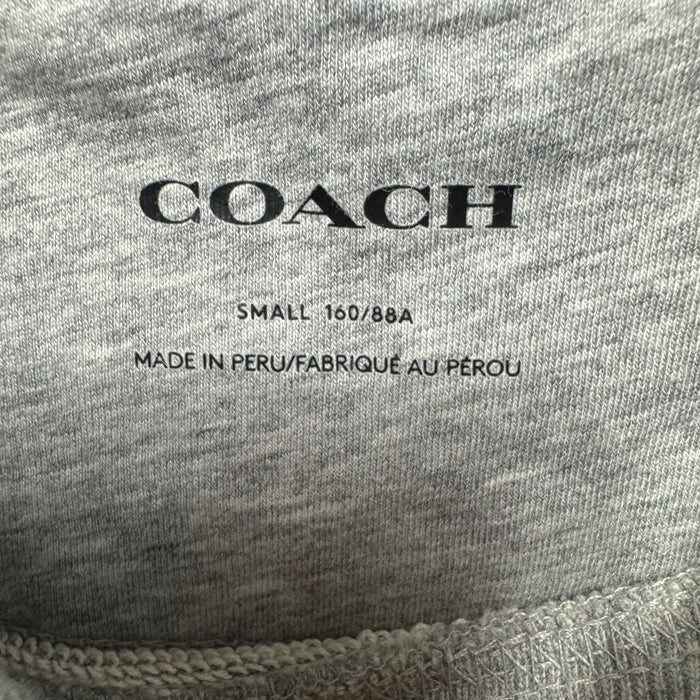 Sporty Boyfriend Sweatshirt Designer By Coach In Grey & Navy, Size: S