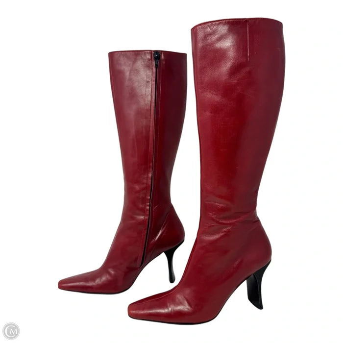 Stephy Leather Boots By Robert Clergerie In Red, Size: 7