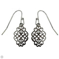 Sterling Silver Filigree Crystal Accent Dangle Earrings