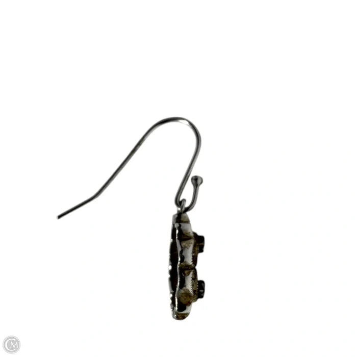 Sterling Silver Filigree Crystal Accent Dangle Earrings