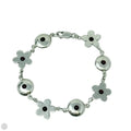 Sterling Silver & Gemstone Flower Bracelet By Boma