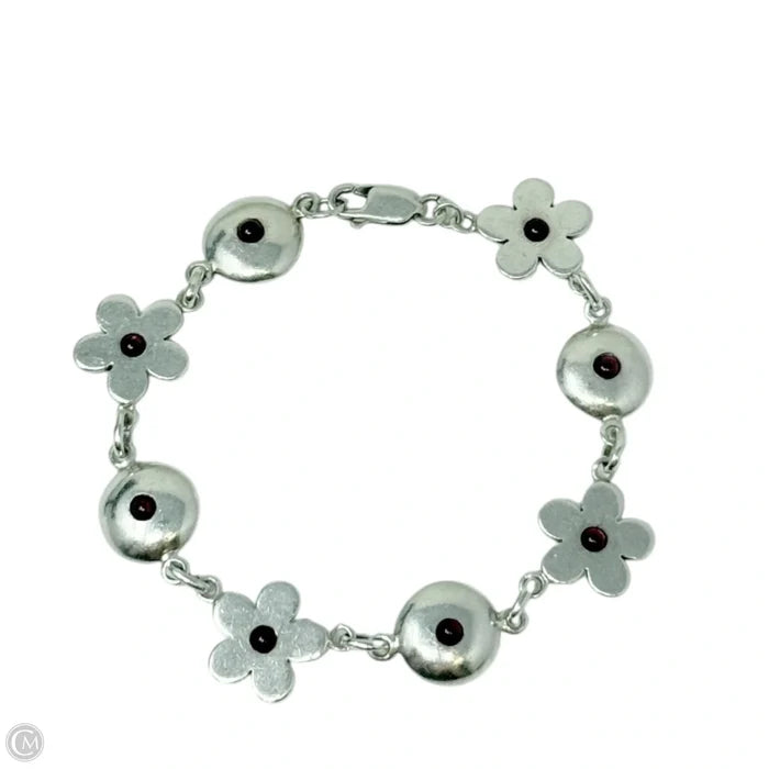 Sterling Silver & Gemstone Flower Bracelet By Boma