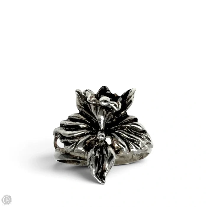 Sterling Silver Trumpet Flower Ring By KM Company, Size: 6