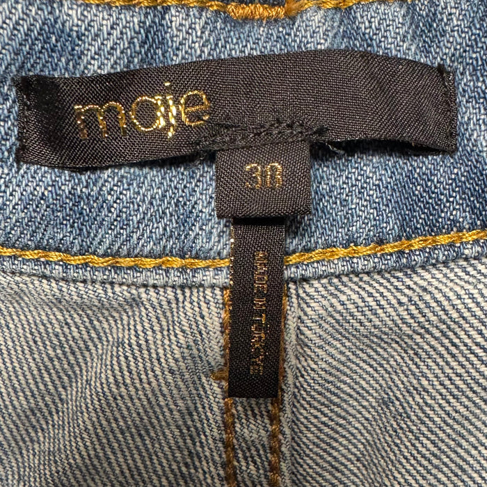 Straight Wide Leg Jeans By Maje In Blue Denim, Size: M 8/10 (Fr 38)