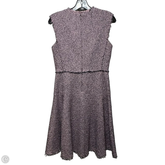 Stretch Tweed Fit & Flare Dress By Rebecca Taylor In Black & Pink, Size: 2