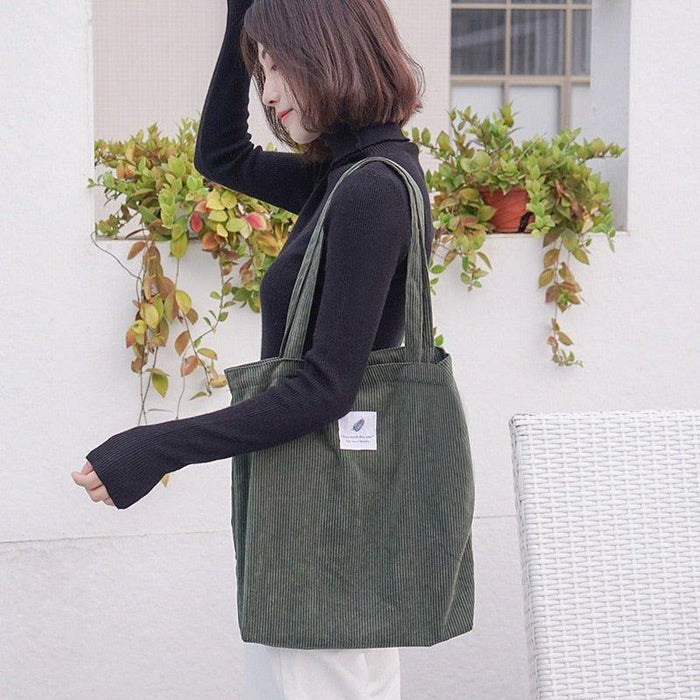 Sustainable Corduroy Tote Bag - EcoStuff