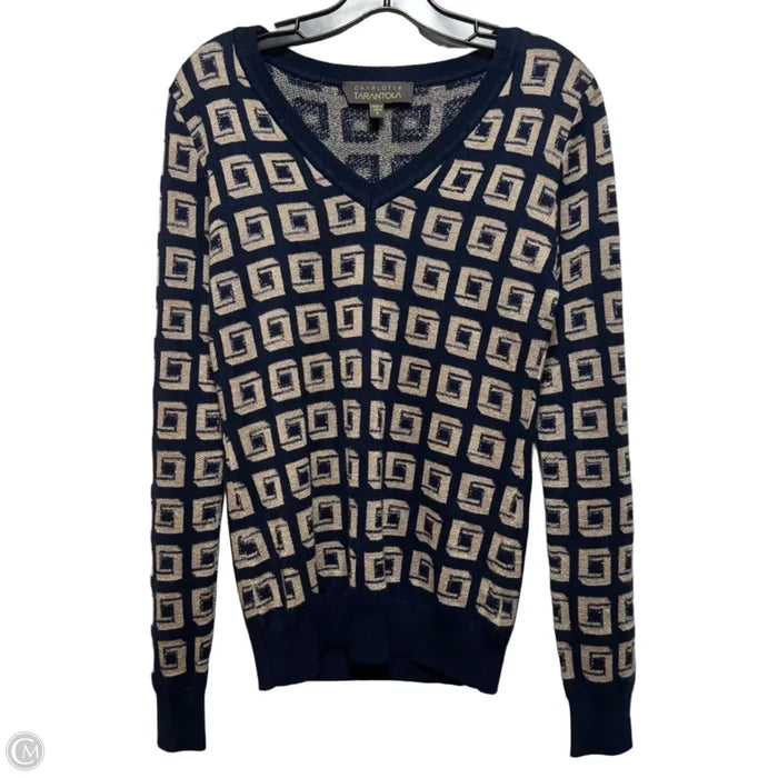 Sweater By Charlotte In Blue & Gold, Size: S