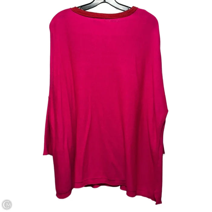Sweater By Mer Sea In Pink & Red, Size: Osfm