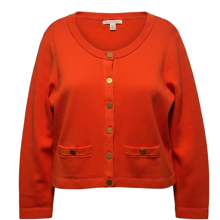 Sweater Cardigan By Banana Republic In Orange, Size: Lp